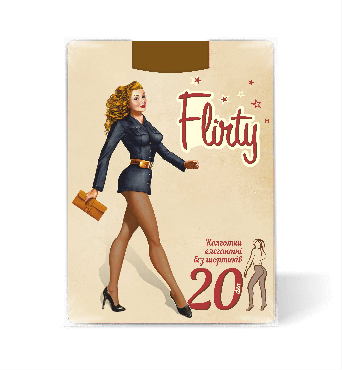 Колготи Flirty жіночі елегантні без шортиків natural 20 den